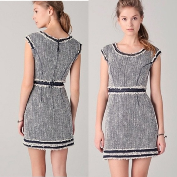 Rebecca Taylor Dresses & Skirts - Rebecca Taylor Tweed Fringe Mini Dress Size 12